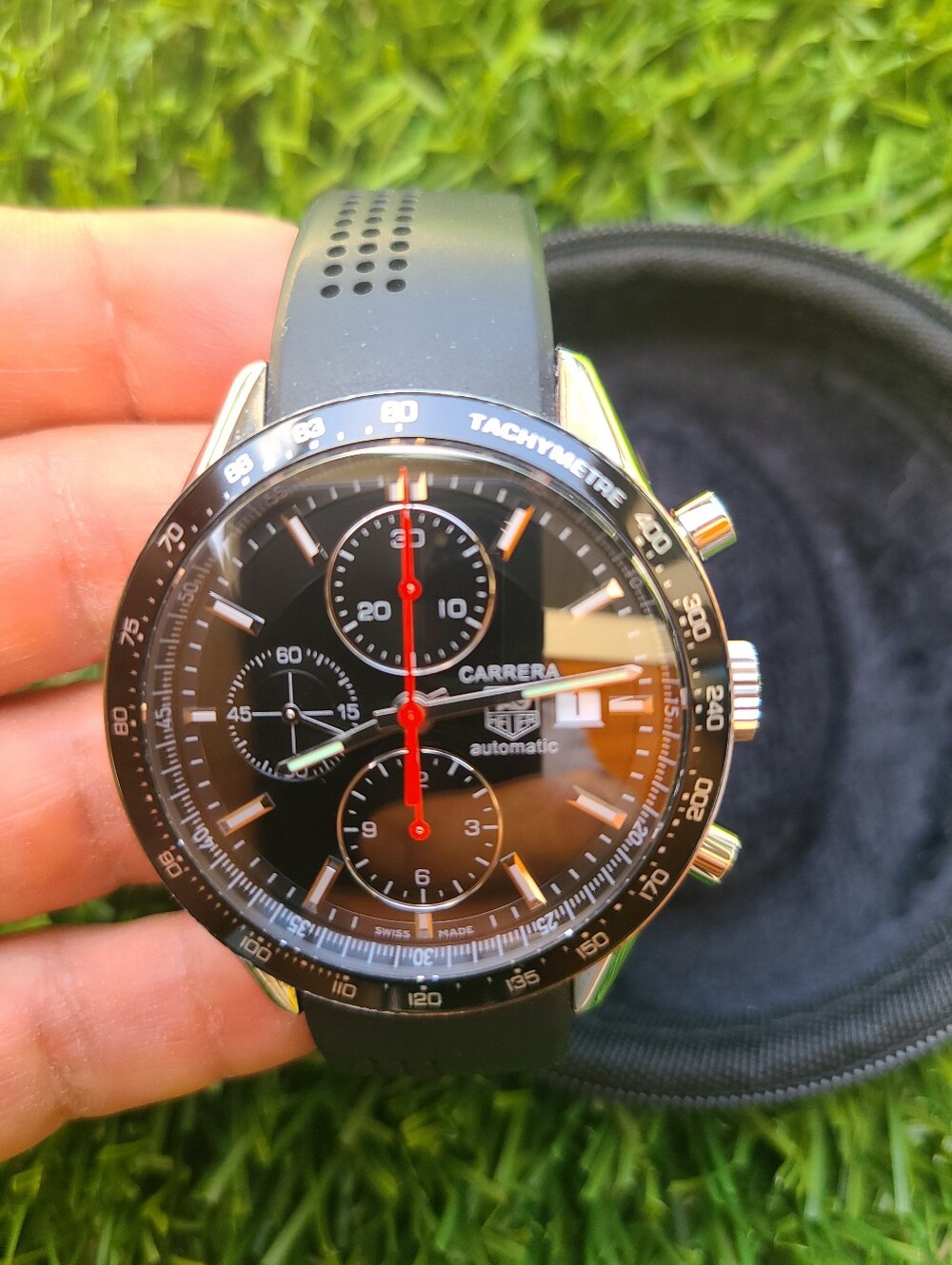 Tag Heuer Carrera CV2014-2 Chronograph w/ Rubber Band Automatic Men's Watch 41mm
